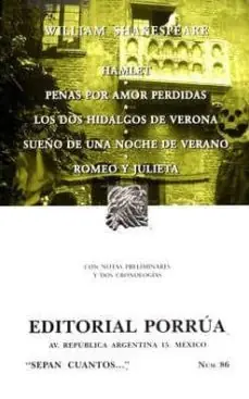 HAMLET, PENAS POR AMOR, LOS DOS HIDALGOS DE VERONA, SUEÑO DE UNA ÑOCHE DE VERANO, ROMEO Y JULIETA Compra Hoy