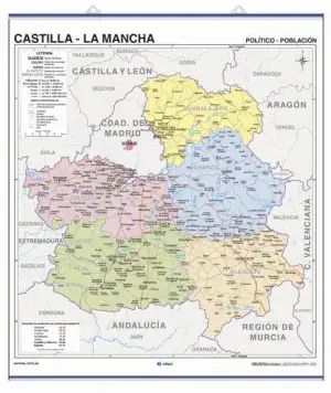Castilla-La Mancha, Físico-Político / Económico Envío Inmediato